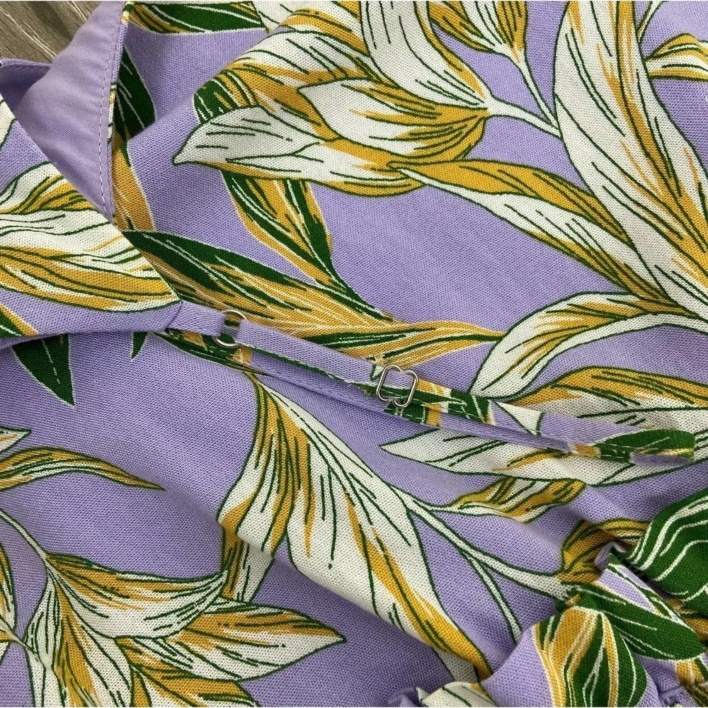 J.O.A. Raya Lavender Tropical Belted Midi Dress - Picture 5 of 13